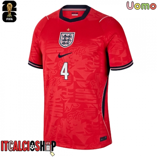 Inghilterra Declan Rice #4 Seconda Maglia Mondiali 2026 Manica Corta